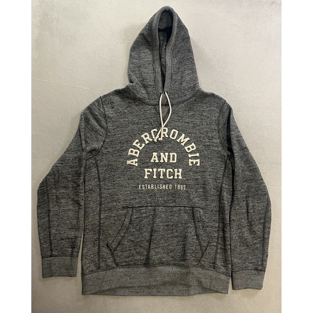 Abercrombie & Fitch Hoodie Mens Medium Gray Vintage Y2K Long Sleeve Pullover